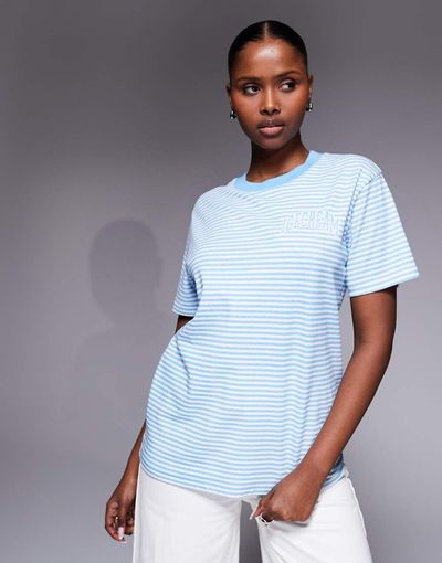 ICECREAM ICECREAM logo t-shirt in blue stripes