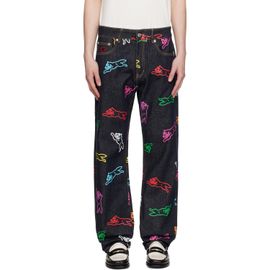 ICECREAM ICECREAM Navy All-Over Running Dog Jeans