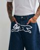 ICECREAM ICECREAM scoop denim jorts with running dog in mid wash blue - 3