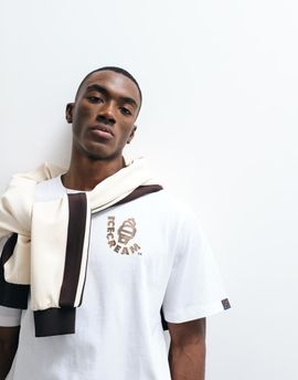 ICECREAM ICECREAM waffle cone back print t-shirt in white
