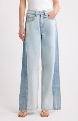 ICHI ICHI Bauve Two Tone Wide Leg Jeans