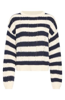 ICHI ICHI Befila Striped Crewneck Sweater