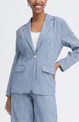 ICHI ICHI Check Print Blazer