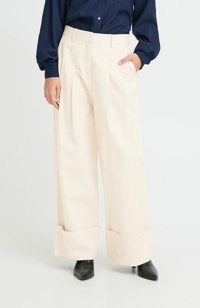 ICHI ICHI Ihgazto High Waist Wide Leg Cuff Pants