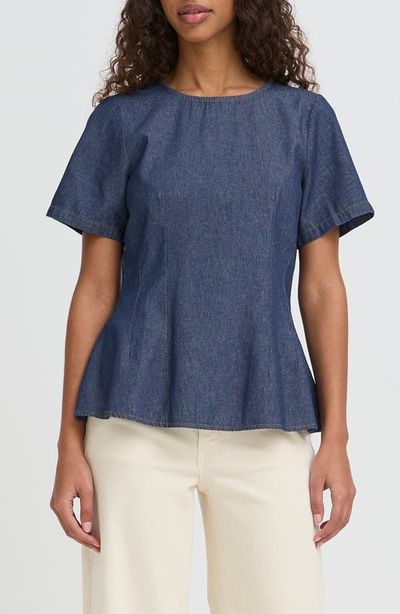 ICHI ICHI Ihtulle Denim Peplum Top
