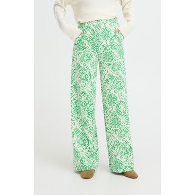 ICHI ICHI Kate Print Straight Leg Pants
