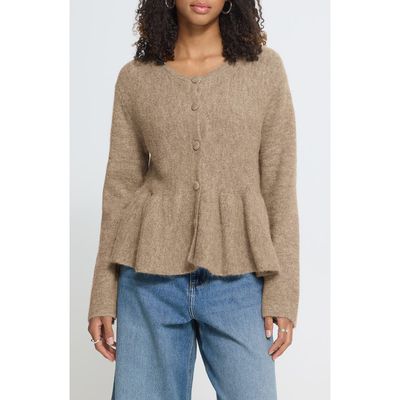 ICHI ICHI Peplum Cardigan
