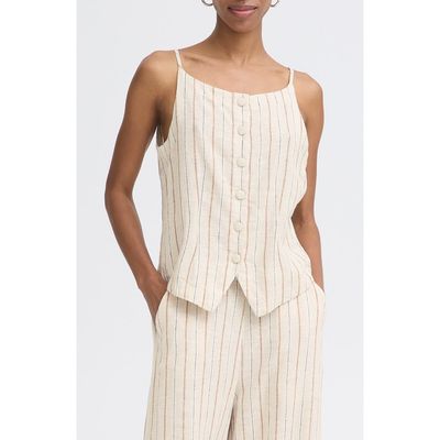 ICHI ICHI Sleeveless Linen Blend Top