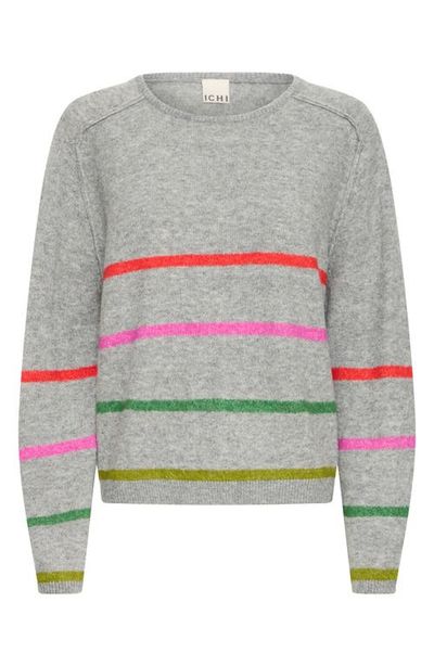 ICHI ICHI Striped Crewneck Sweater