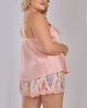 iCollection iCollection Blush Pink Satin Cami and Shorts Set - 2