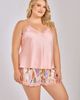 iCollection iCollection Blush Pink Satin Cami and Shorts Set - 3