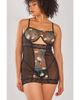 iCollection iCollection Embroidered Mesh Peekaboo Chemise Set - 1