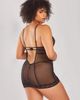 iCollection iCollection Embroidered Mesh Peekaboo Chemise Set - 2