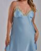 iCollection iCollection Eyelash Lace Trim Satin Chemise - 4