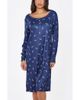iCollection iCollection Floral Pointelle Knit Long Sleeve Sleep Dress - 1