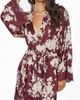 iCollection iCollection Floral Print Lace-Trimmed Satin Robe - 1