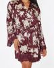 iCollection iCollection Floral Print Lace-Trimmed Satin Robe (Plus Size) - 1