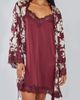 iCollection iCollection Floral Print Lace-Trimmed Satin Robe (Plus Size) - 3
