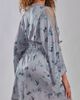 iCollection iCollection Hummingbird Print Cold Shoulder Lace Trim Satin Robe - 2