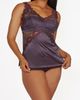 iCollection iCollection Lace Overlay Satin Camisole Sleep Set - 1