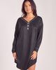iCollection iCollection Microfiber Knit Sleep Shirt with Functional Buttons - 2