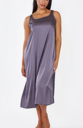 iCollection iCollection Minimalist Satin Ballet-Length Sleep Gown (Plus Size)