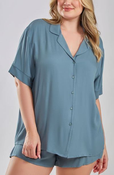 iCollection iCollection Organic Cotton and Tencel Notched Collar Pajama Set