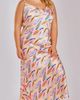 iCollection iCollection Print Satin Gown with Cowl Neck and Adjustable Straps - 3