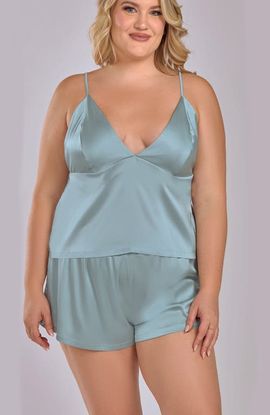 iCollection iCollection Satin Cami and Shorts Pajama Set