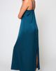 iCollection iCollection Satin Embroidered Mesh Long Nightgown - 2