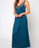 iCollection iCollection Satin Embroidered Mesh Long Nightgown - 3