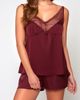 iCollection iCollection Satin Lace Cami & Shorts Pajama Set - 1
