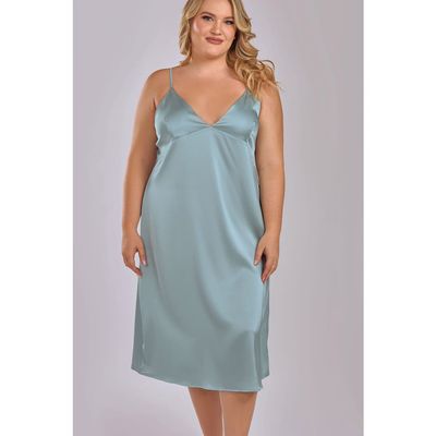 iCollection iCollection Satin Nightgown with Adjustable Straps