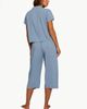 iCollection iCollection Short Sleeve Shirt & Wide-Leg Pants Pajama Set - 2
