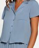 iCollection iCollection Short Sleeve Shirt & Wide-Leg Pants Pajama Set - 3