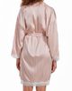 iCollection iCollection Silky Satin Stripe Lace Robe Mid-Thigh Length - 2