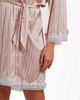 iCollection iCollection Silky Satin Stripe Lace Robe Mid-Thigh Length - 3