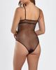 iCollection iCollection Strappy Floral Lace & Dotted Mesh Bodysuit - 2