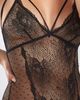iCollection iCollection Strappy Floral Lace & Dotted Mesh Bodysuit - 4