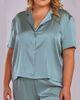 iCollection iCollection Stretch Satin Pajama Set with Button-Down Top - 3