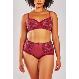 iCollection iCollection Two-Toned Lace Bra & High-Waist Panty Set