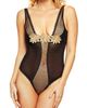 iCollection iCollection Underwire Metallic Floral Embroidered Teddy - 1