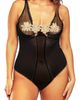 iCollection iCollection Underwire Metallic Floral Embroidered Teddy - 3