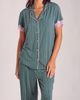 iCollection iCollection Viscose Lace-Trim Pajama Set with Cropped Pants - 1