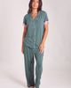 iCollection iCollection Viscose Lace-Trim Pajama Set with Cropped Pants - 2