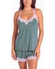 iCollection iCollection Viscose Pajama Set with Lace Trim and Modal Straps - 1