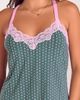 iCollection iCollection Viscose Pajama Set with Lace Trim and Modal Straps - 3