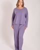 iCollection iCollection Waffle Knit Sleep Set with Drawstring Pants - 2