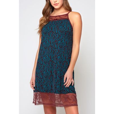 iCollection iCollection Zebra Print Halter Neck Chemise