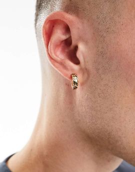Icon Brand Icon Brand engraved huggie hoop earrings in gold